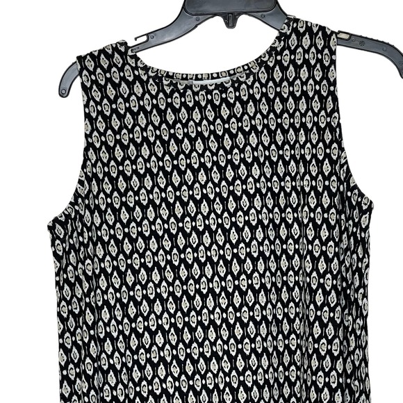 J.Jill Geo Textured Print A-Line Shift Dress Sleeveless 100% Cotton Small‎ Women - Picture 2 of 9